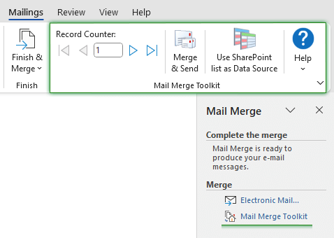 Mail Merge addin in Outlook