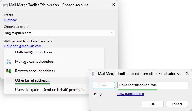 Mail Merge on Behalf of Someone Else